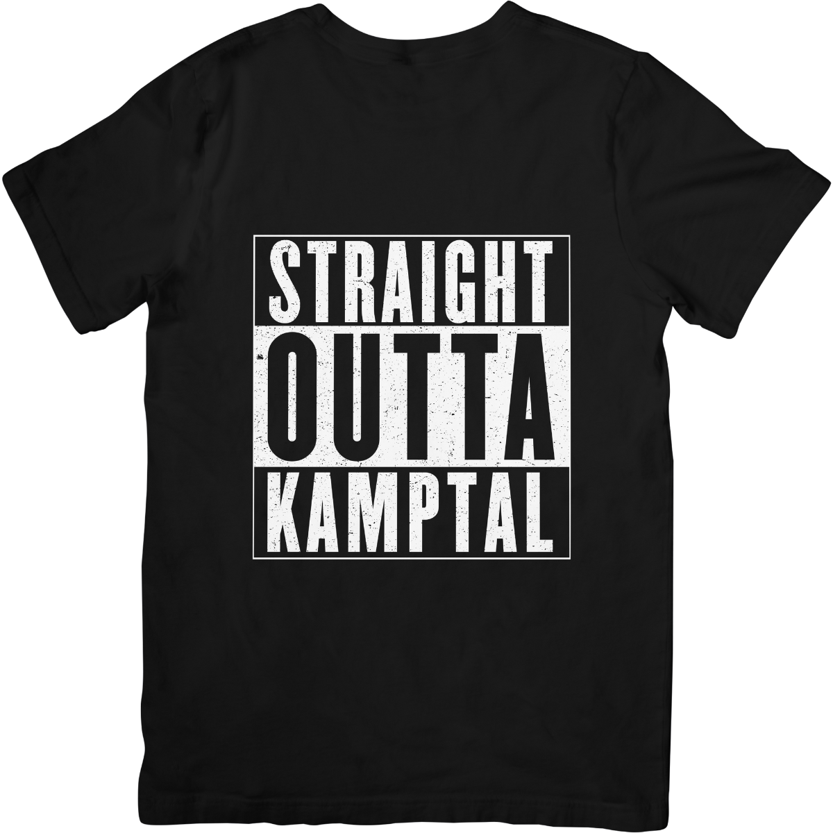 Black t-shirt reads: Straight Outta Kamptal